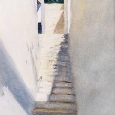Escalier de Méditerrannée, Huile sur toile